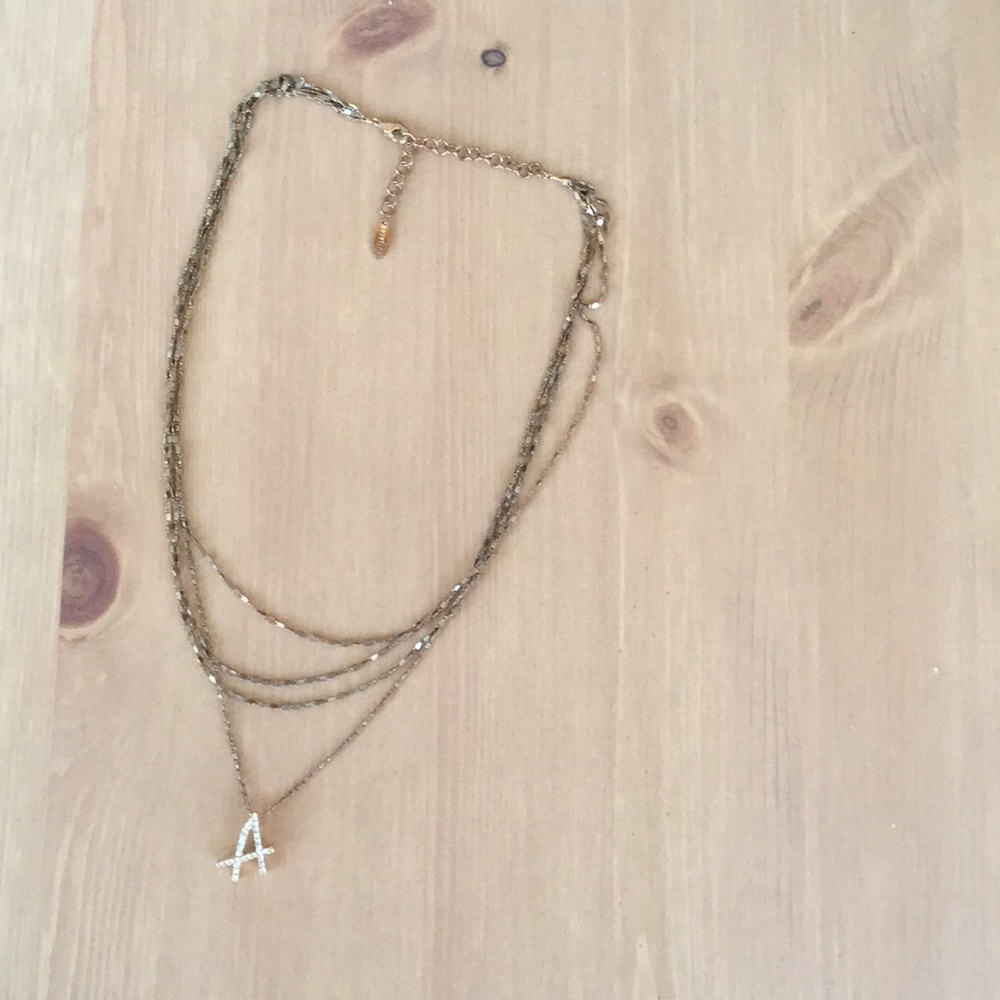 Madewell triple necklace letter A